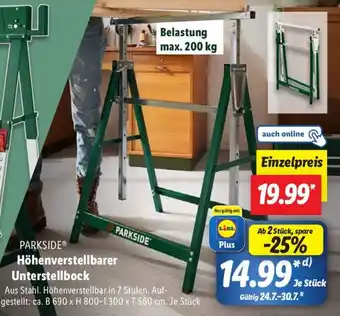 Lidl PARKSIDE Höhenverstellbarer Unterstellbock Angebot
