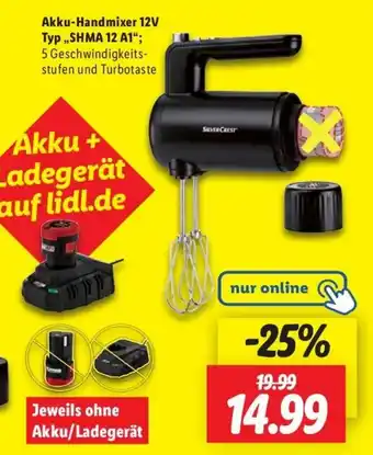 Lidl LIVARNO home Akku/Ladegerät Home Akku-Handmixer 12V Typ „SHMA 12 A1" Angebot