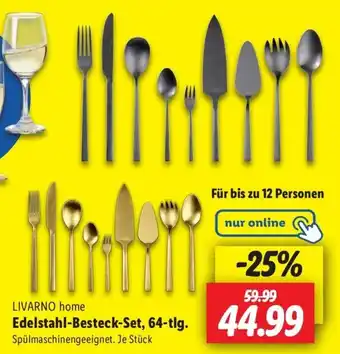 Lidl LIVARNO home Edelstahl-Besteck-Set, 64-tlg. Angebot