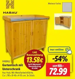 Lidl HABAU Gartentisch mit Unterschrank Angebot