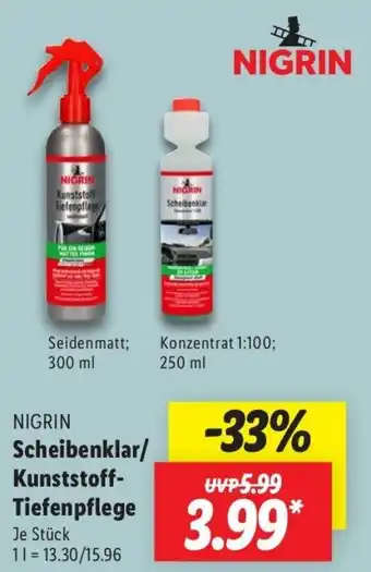 Lidl NIGRIN Scheibenklar/ Kunststoff- Tiefenpflege Angebot
