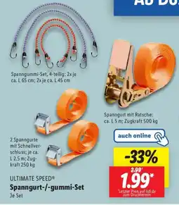 Lidl ULTIMATE SPEED Spanngurt-/-gummi-Set Angebot
