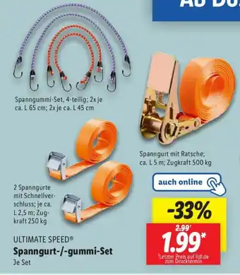 Lidl ULTIMATE SPEED Spanngurt-/-gummi-Set Angebot