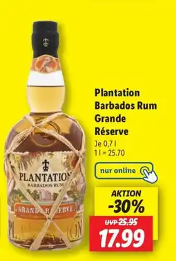Lidl Plantation Barbados Rum Grande Réserve Angebot