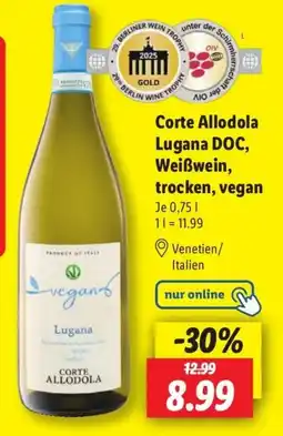 Lidl Corte Allodola Lugana DOC, Weißwein, trocken, vegan Angebot