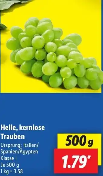 Lidl Helle, kernlose Trauben Angebot