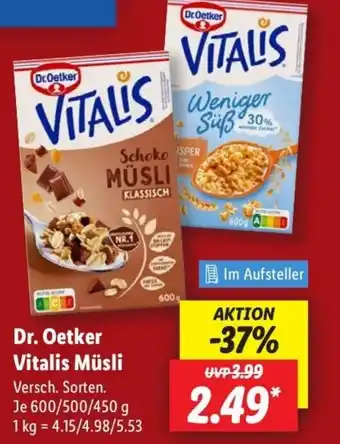 Lidl Dr. Oetker Vitalis Müsli Angebot