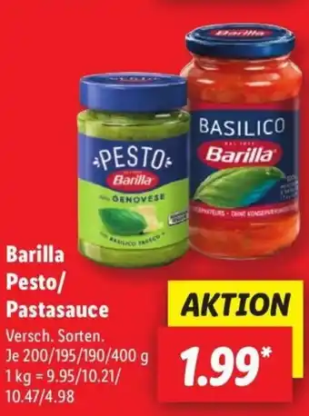 Lidl Barilla Pesto/ Pastasauce Angebot