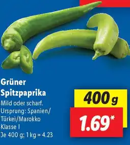 Lidl Grüner Spitzpaprika Angebot