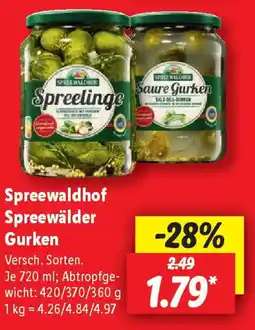 Lidl Spreewaldhof Spreewälder Gurken Angebot