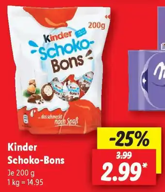 Lidl Kinder Schoko-Bons Angebot