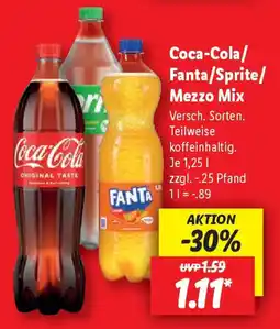 Lidl Coca-Cola/ Fanta/Sprite/ Mezzo Mix Angebot