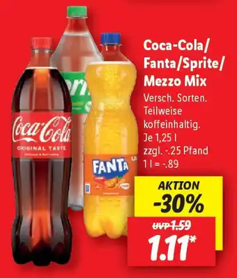Lidl Coca-Cola/ Fanta/Sprite/ Mezzo Mix Angebot