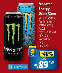 Lidl Monster Energy Drink/Zero Angebot