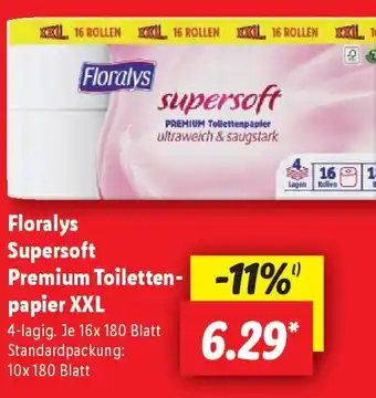 Lidl Floralys Supersoft Premium Toiletten- papier XXL Angebot