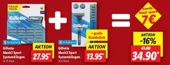 Lidl Gillette Mach3 Sport Systemklingen Je 17 Stück + Mach3 Sport Systemklingen Je 6 Stück Angebot