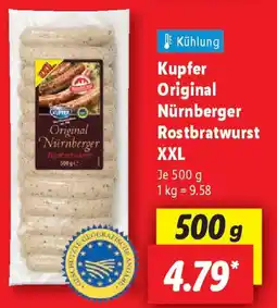 Lidl Kupfer Original Nürnberger Rostbratwurst XXL Angebot