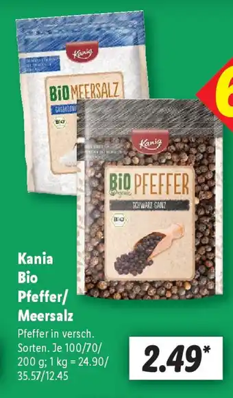 Lidl Kania Bio Pfeffer/ Meersalz Angebot