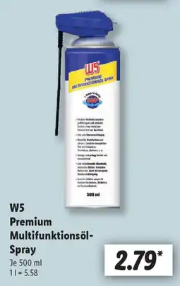 Lidl W5 Premium Multifunktionsöl- Spray Angebot