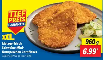 Lidl XXL Metzgerfrisch Schweine Mini- Knusperchen Cornflakes Angebot