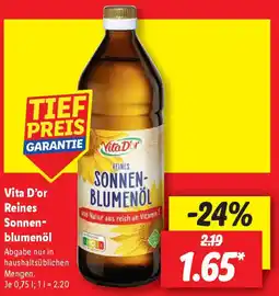 Lidl Vita D'or Reines Sonnen- blumenöl Angebot