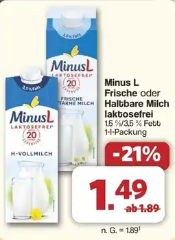 Famila Nord West Minus L Frische oder Haltbare Milch laktosefrei Angebot