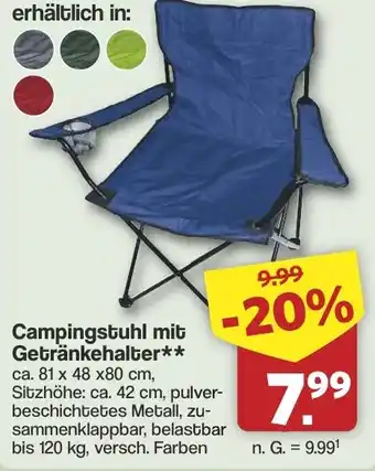 Famila Nord West Campingstuhl mit Getränkehalter Angebot