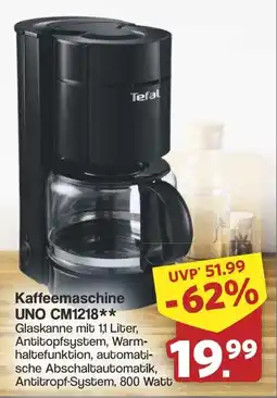 Famila Nord West Tefal Kaffeemaschine UNO CM1218 Angebot