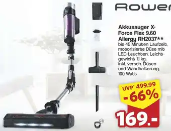 Famila Nord West Rowenta Akkusauger X- Force Flex 9.60 Allergy RH2037 Angebot