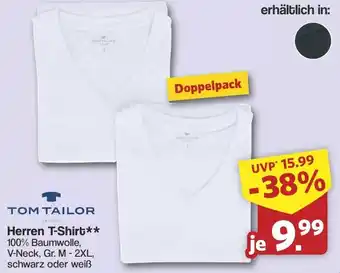 Famila Nord West TOM TAILOR Herren T-Shirt`-2XL, schwarz oder weiß Angebot