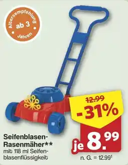 Famila Nord West Seifenblasen- Rasenmäher Angebot
