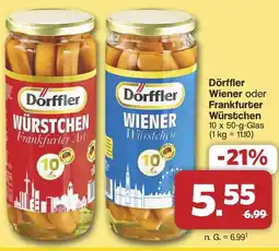Famila Nord West Dörffler Wiener oder Frankfurter Würstchen Angebot