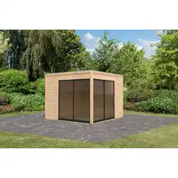 toom Baumarkt Karibu Gartenhaus 'Kubus 3' naturbelassen 308 x 242 x 308 cm Angebot