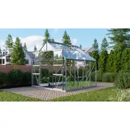 toom Baumarkt Vitavia Gewächshaus 'Meridian 2 6700' 254,4 x 254,4 cm mit 3 mm Sicherheitsglas aluminiumfarben Angebot