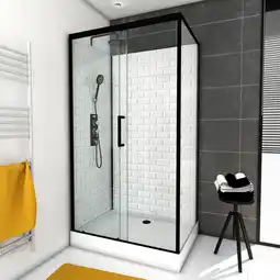 toom Baumarkt Aurlane Komplettdusche 'Metro 110' mit Schiebetür schwarz 110 x 80 x 230 cm Angebot