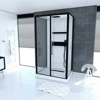 toom Baumarkt Aurlane Komplettdusche 'Phantom 3' mit Schiebetür schwarz 115 x 90 x 215 cm Angebot