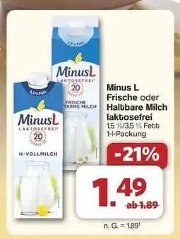Famila Nord Ost Minus L Frische oder Haltbare Milch laktosefrei Angebot