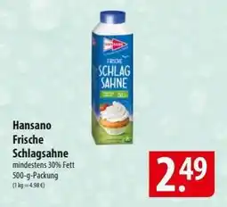 Famila Nord Ost Hansano frische Schlagsahne Angebot