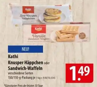 Famila Nord Ost Kathi Knusper Häppchen oder Sandwich-Waffeln Angebot