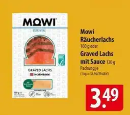 Famila Nord Ost Mowi Räucherlachs oder Graved Lachs mit Sauce Angebot