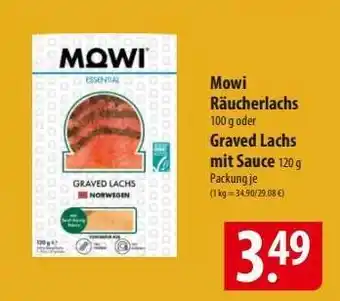 Famila Nord Ost Mowi Räucherlachs oder Graved Lachs mit Sauce Angebot
