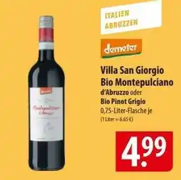 Famila Nord Ost Villa San Giorgio Bio Montepulciano d’Abruzzo oder Bio Pinot Grigio Angebot