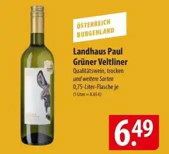 Famila Nord Ost Landhaus Paul Grüner Veltliner Angebot