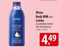 Famila Nord Ost NIVEA Body-Milk oder -Lotion Angebot