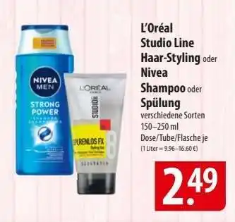 Famila Nord Ost L’Oréal Studio Line Haar-Styling oder Nivea Shampoo oder Spülung Angebot