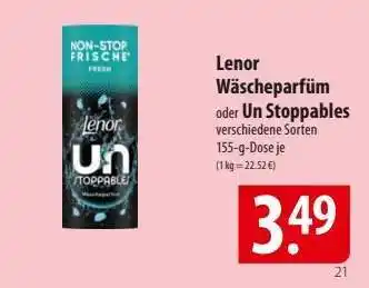 Famila Nord Ost Lenor Wäscheparfüm oder Un Stoppables Angebot