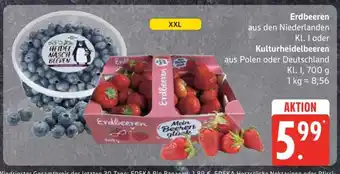 Edeka Erdbeeren und Kulturheidelbeeren Angebot