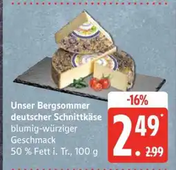 Edeka Unser Bergsommer deutscher Schnittkäse Angebot