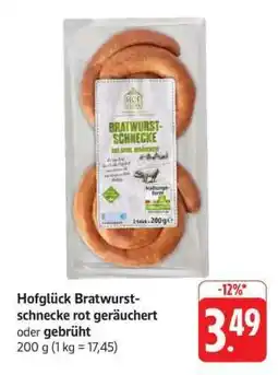 Edeka Hofglück Bratwurstschnecke rot geräuchert oder gebrüht Angebot
