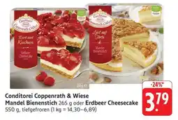 Edeka Conditorei Coppenrath & Wiese Mandel Bienenstich oder Erdbeer Cheesecake Angebot